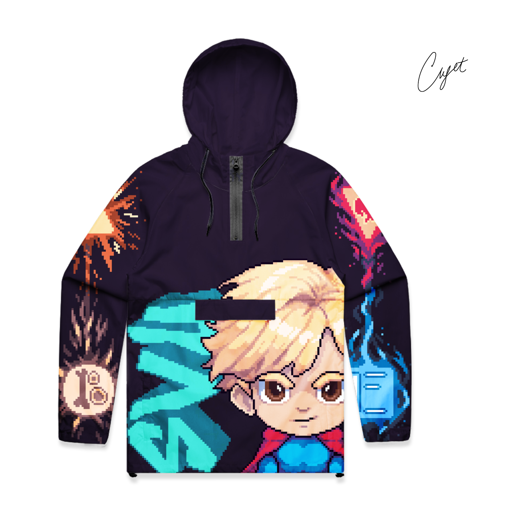 5th Element anime superhero waterproof windbreaker jacket front view