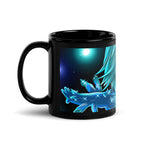Obsidian anime mug side view black ceramic coffee mug