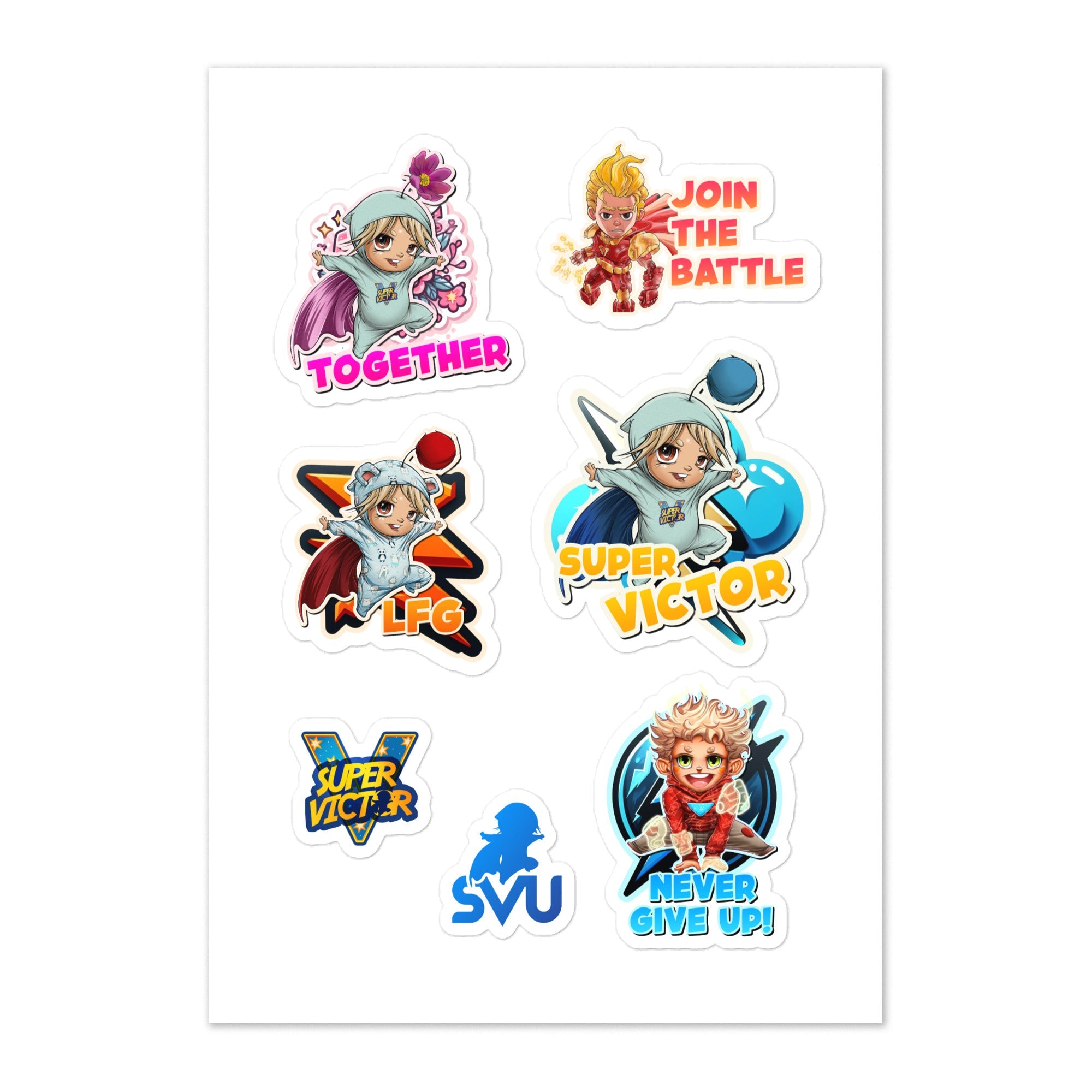OG superhero and cartoon sticker pack for laptop, phone case, and notebook