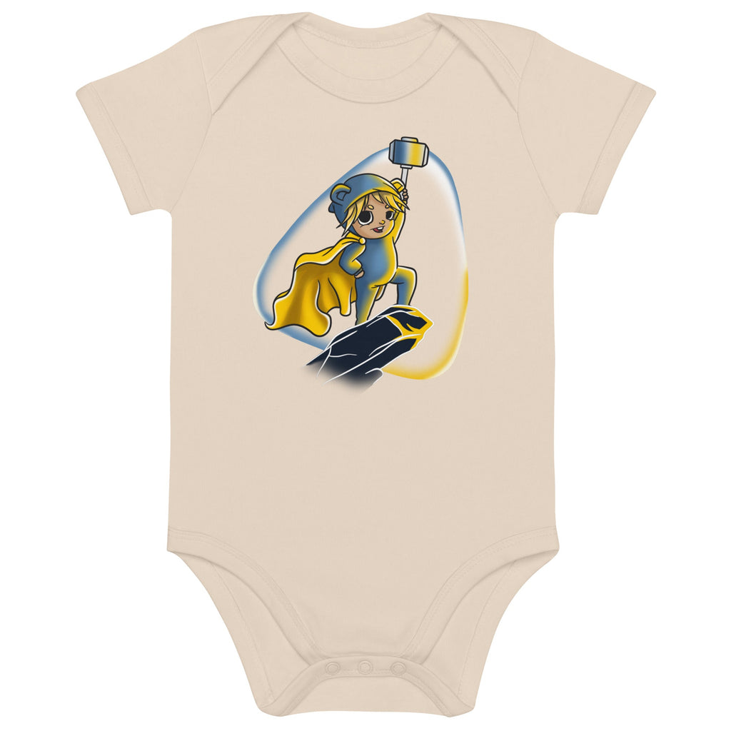 beige organic cotton baby bodysuit eco friendly baby outfit
