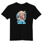 SuperVictor kids t shirt black front view organic cotton