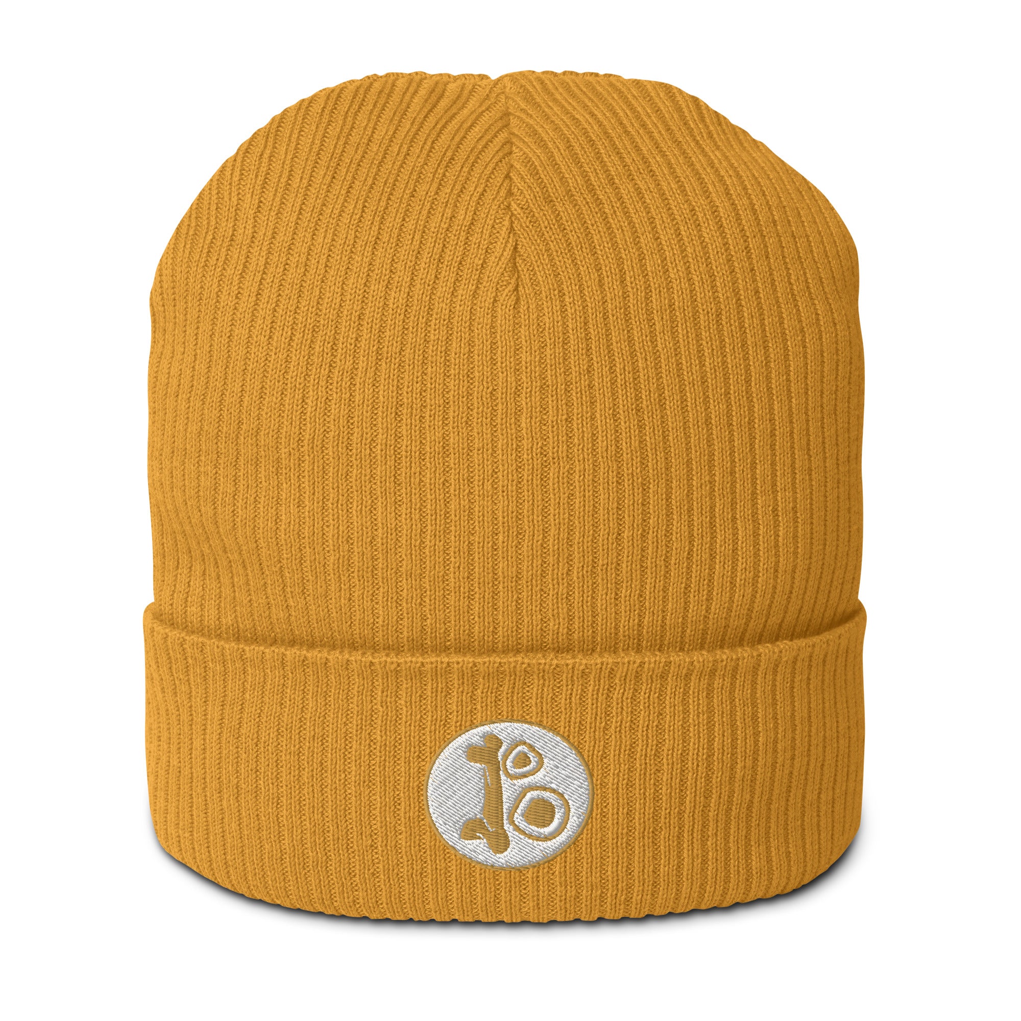 Yellow organic beanie hat made from soft breathable cotton