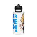 Motivational stainless steel #NGU water bottle with Never Give Up design