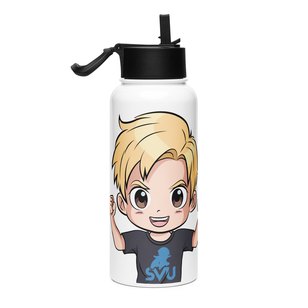Reusable #NGU gym water bottle with foldable straw and handle