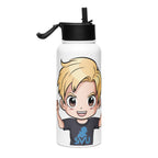 Reusable #NGU gym water bottle with foldable straw and handle