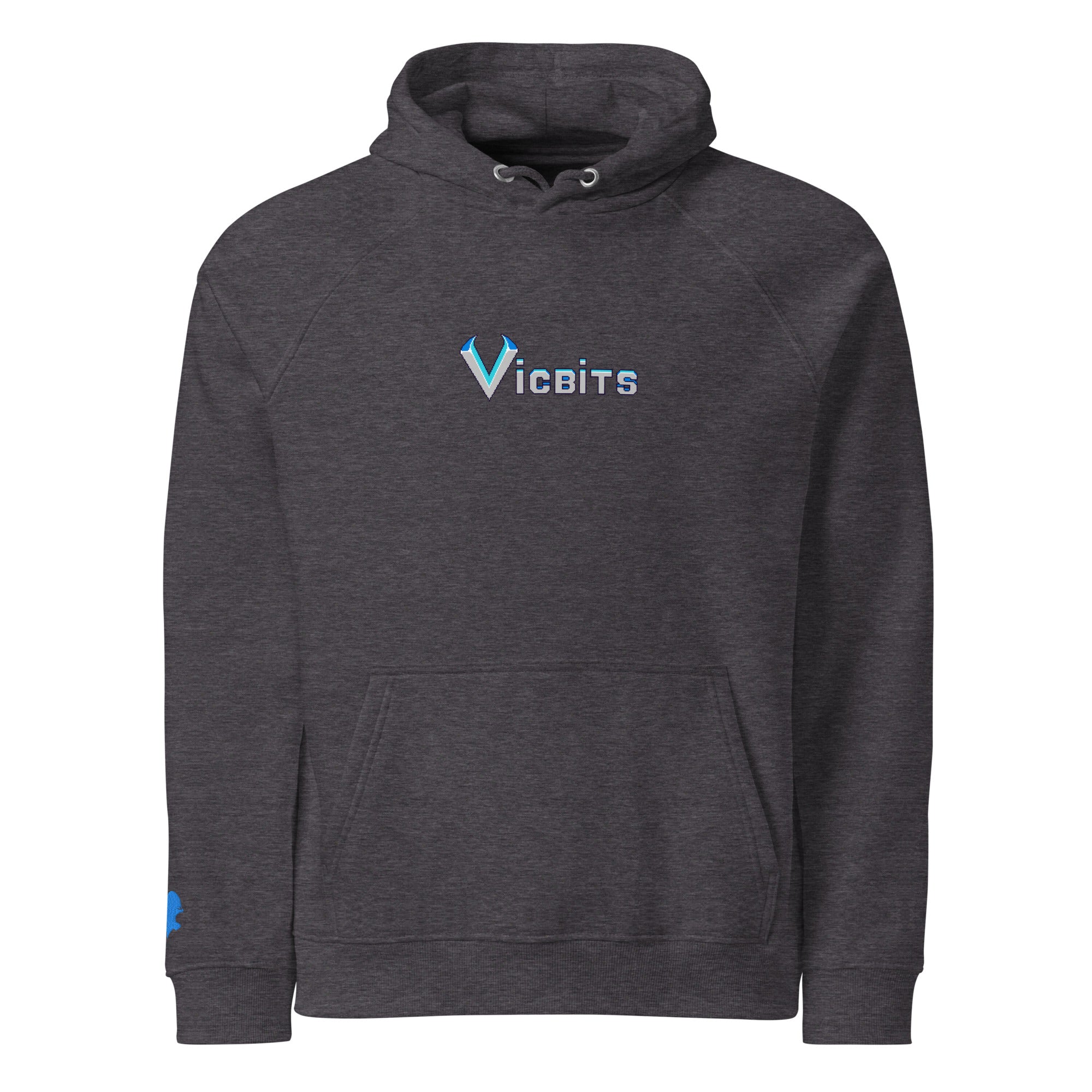 VicBits pixel hoodie gray gamer streetwear design