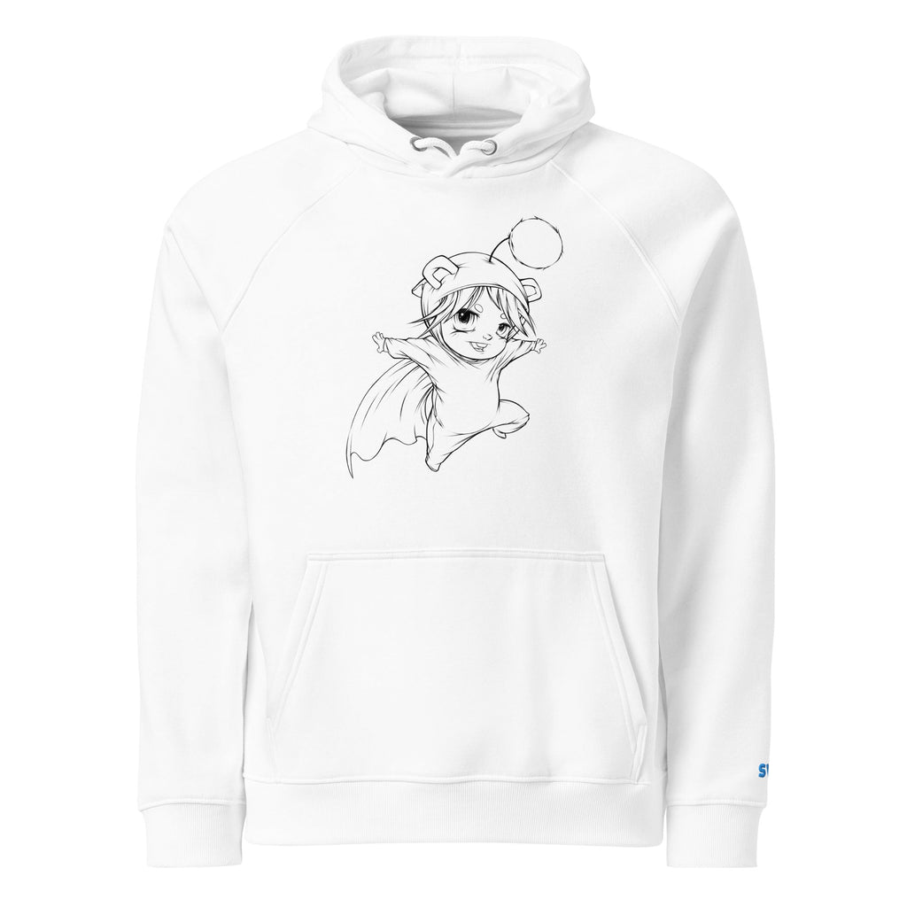 White retro hoodie unisex minimalist urban streetwear style