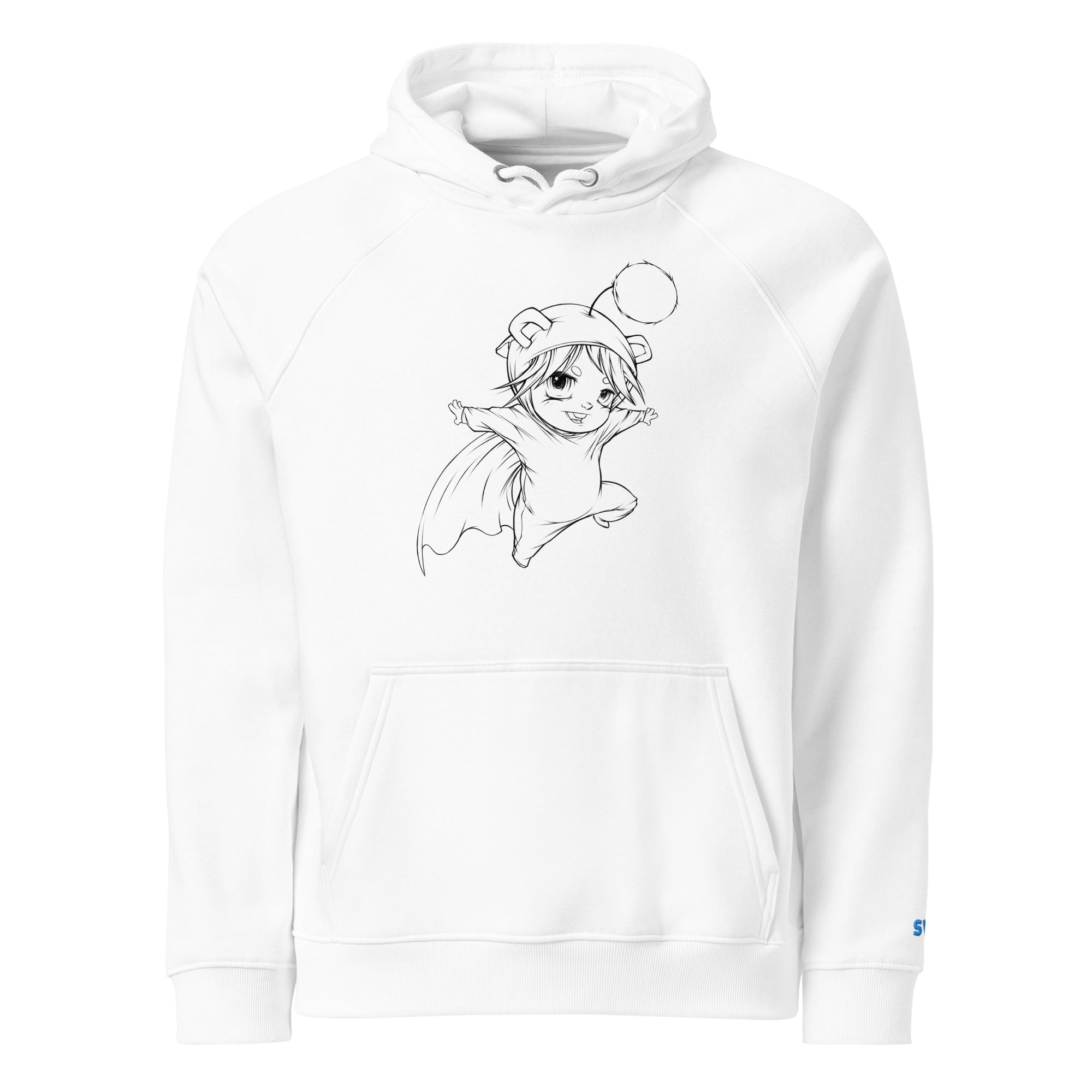 White retro hoodie unisex minimalist urban streetwear style