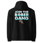 BOBER x SuperVictor black unisex hoodie back view join the bober gang streetwear collab