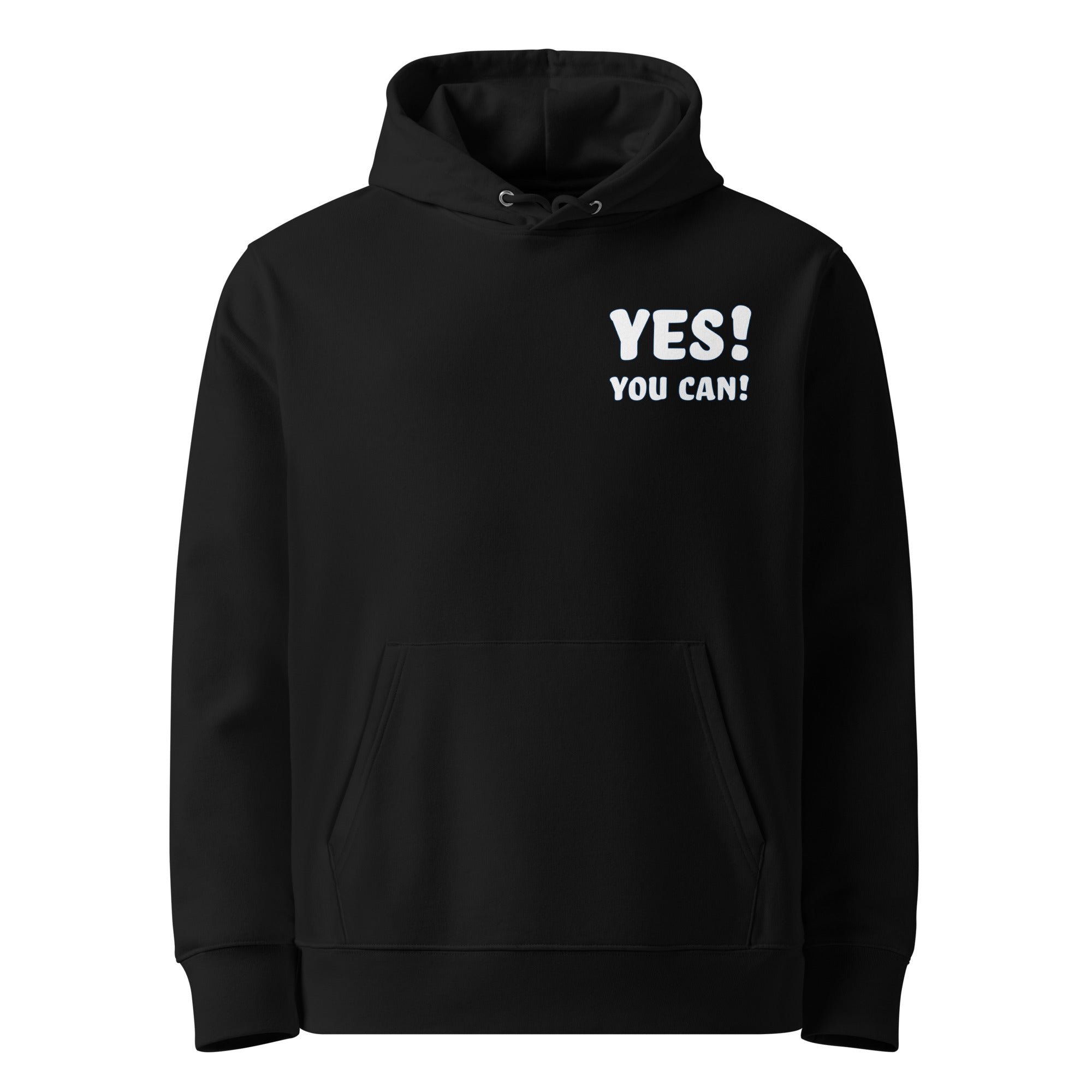 Black YOU CAN! motivational hoodie for adults by SuperVictor