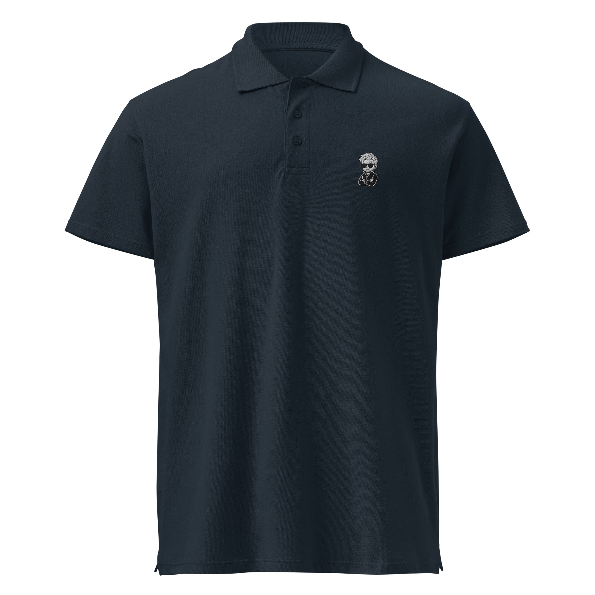 SuperVictor SuperPOLO navy unisex premium polo shirt front view smart casual streetwear style