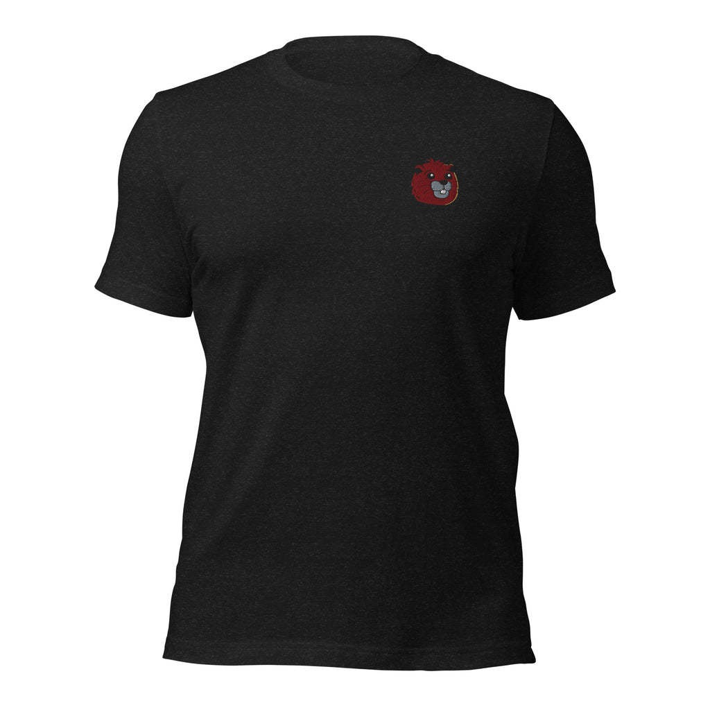 BOBER x SuperVictor black unisex t-shirt front view streetwear collab design