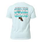 BOBER x SuperVictor light blue unisex t-shirt back view premium streetwear tee