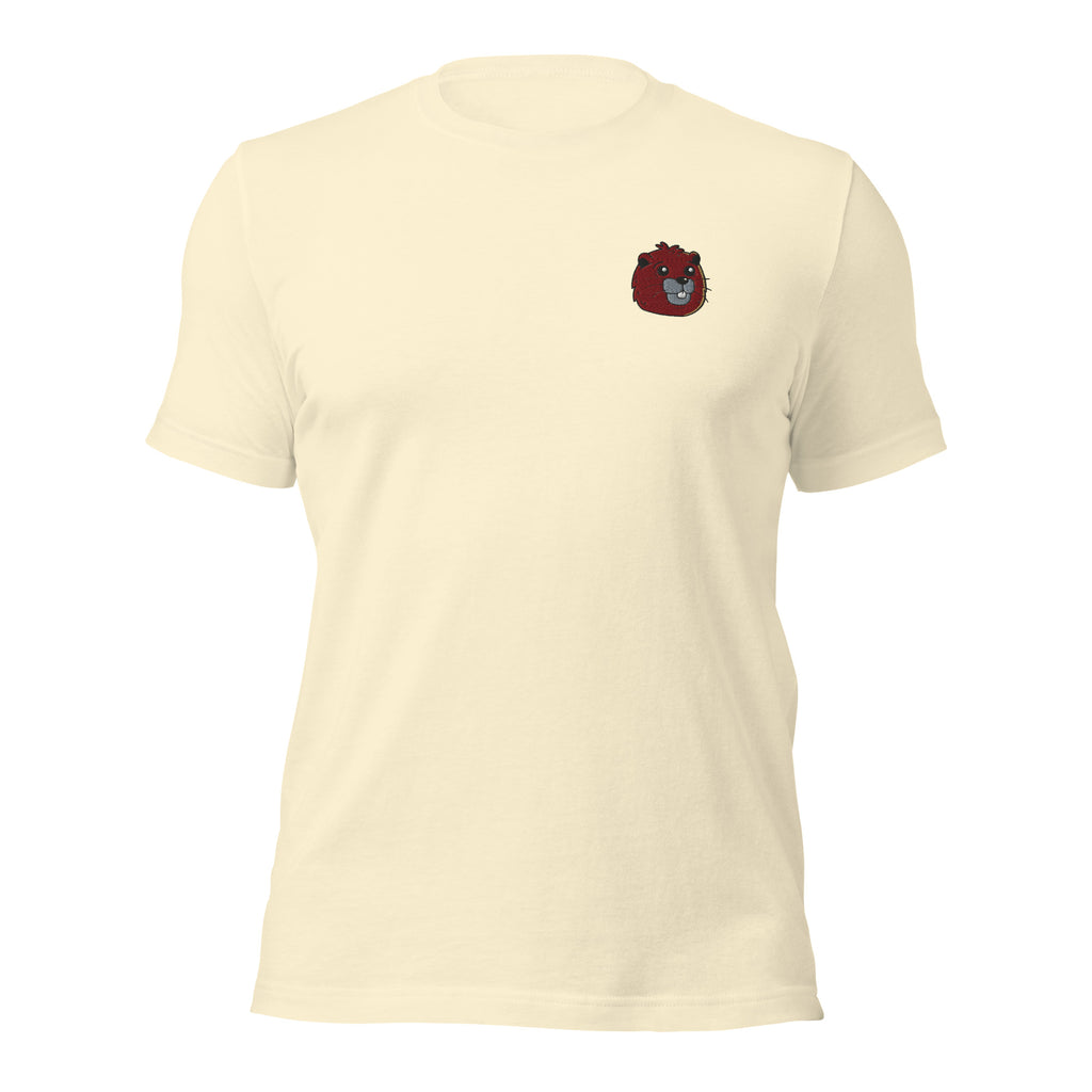 BOBER x SuperVictor beige unisex t-shirt front view urban streetwear collab